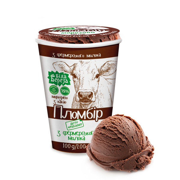 Cocoa premium ice cream from farm milk